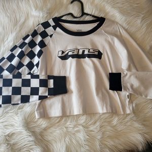 Long sleeve Vans checkered crop top
